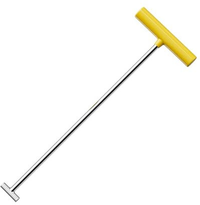 Manhole Cover Hook Lifter with Yellow Handle, Heavy-Duty T- Style Lids Pullers for Drain Cover/Grates/Shutter Doors, Non-slip Moving Lifting and Pulling Tool(Dia 12mm,L-58cm/22.8in)