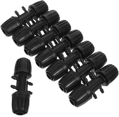 BESTonZON 8piezas Conectores De Manguera De Goteo Accesorios De Irrigación De Jardín Adaptadores De Plástico Barbed Sistema De Riego Automático Conexiones Eficientes Para Control De Agua