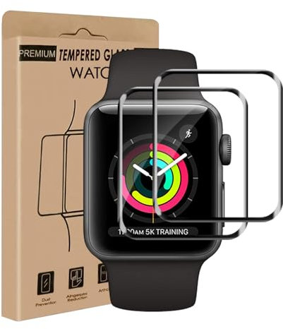 Bodyguard 2 pièces Verre Trempé pour Apple Watch Series 4/5/6/SE/SE2 (44mm), Anti-huile, Anti-salissures, Anti Rayures, pas de bulles protection écran, Ultra-Clair Apple Watch 44mm vitre protection