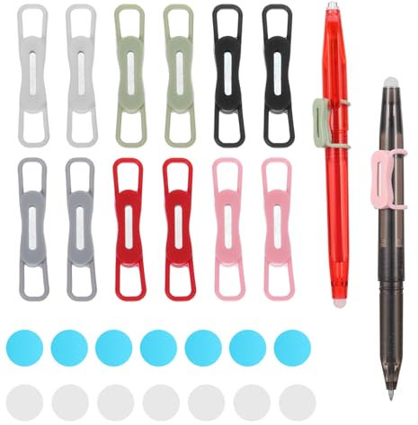 ValueBargain 6Paar Magnetischer Stifthalter, Stifthalter Magnetisch für Kühlschrank, Silikon, Schreibtisch, Whiteboard, Klemmbrett - Trocken Abwischbar Marker-Halter (Sechs Farben)