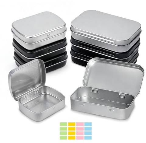 ZMZaoan 8 Stück Metalldosen, Blechdosen mit Deckel, Kleine Metall Rechteckige Organizer - Blechdose Klein und Groß Set für Kekse, Süßigkeiten und kleinen Gegenständen Aufbewahrung (Modern)