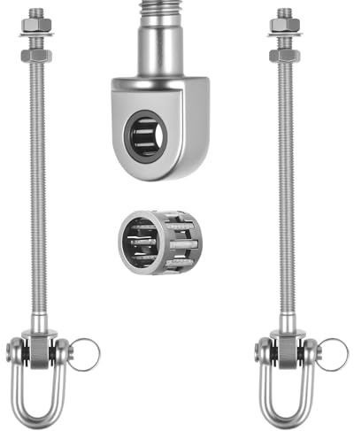 2 Pz Ganci per Fissare Altalena con Cuscinetti, 235 mm 180° Ganci da Soffitto per Altalena in Acciaio Inox, M10 Bulloni Gancio di Montaggio Girevole per Poltrona Sospesa Sacco da Boxe da Yoga