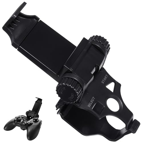 IWOWHERO Handyhalterung Gamepad Clip Verstellbar aus Abs für Gamecontroller Schwarz Robust Flexibler Smartphone Halter für Mobiles Gaming