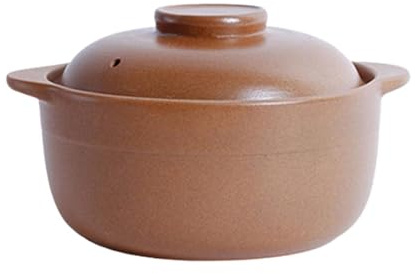 YIXANNX Pentola di terracotta, pentola di terracotta non smaltata, promette un calore uniforme e soluzioni versatili per ricette per una cucina sana, casseruola riso in con coperchio, 0.8 l