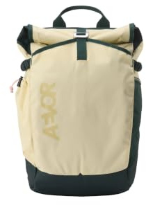 AEVOR Roll Pack 2.0, Rolltop Rucksack, 30x16x51cm, Unisex, Erwachsene, 100% Recyceltes Polyester, 19-26L, Wasserdicht, Laptopfach 15 Zoll, für Alltag & City (Banana Split, Einheitsgröße)
