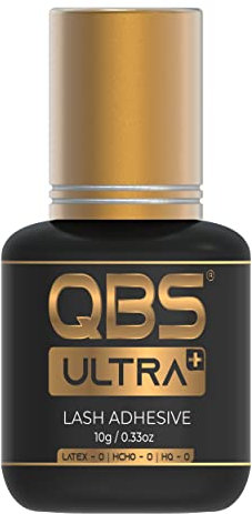 QBS® Ultra Plus Eyelash Glue | Waterproof Lash Extension Adhesive | Super Strong Bonding Glue for Individual Semi Permanent Eyelash Extensions | Professional Grade | 5-6 Week Retention (10g)