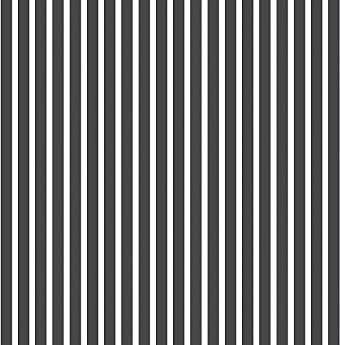 Galerie G67539 Smart Stripes 2, Narrow White Stripes Design Wallpaper, Black/White, 10m x 53cm
