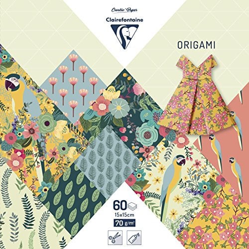 Clairefontaine 95351C Pack mit 60 Bögen Origamipapier (70 g, 15 x 15 cm, Kiribati) 1 Pack