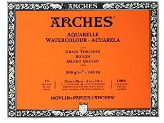 Arches Watercolor Block Grain Torchon 300Gr 20X26cm 20 Sheets