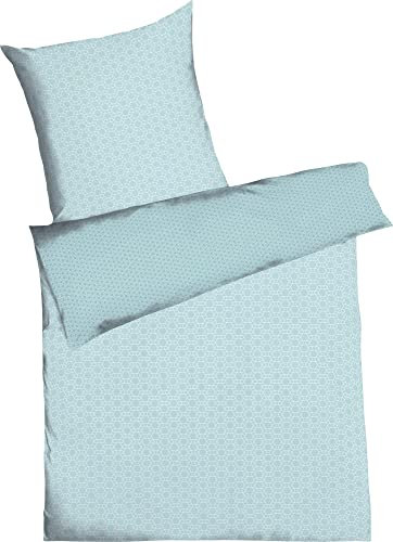 Kaeppel Wendebettwäsche Mako-Satin Mint Größe 155x220 cm (80x80 cm)