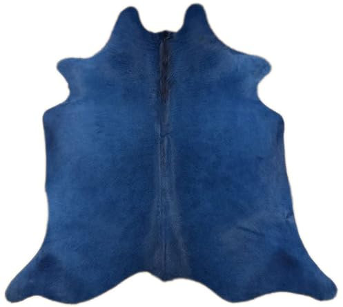 generisch KUHFELL STIERFELL Marine BLAU GEFÄRBT ca. 210 x 180 cm Kuh Fell Teppich VON KUHFELLE ONLINE