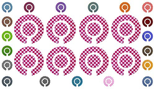 Acclaim Lawn Bowls Identification Stickers Markers 2 Full Sets of 4 Self Adhesive Small Check (Pastel Pink/Cerise)