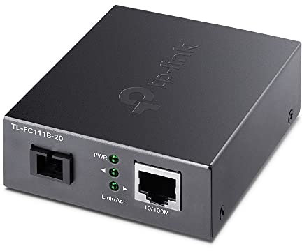 TP-Link TL-FC111B-20, 10/100 Mbps WDM Media-Konverter (100M-RJ45-Anschluss 100M SC-Glasfaseranschluss, Erweiterterung der Glasfaserdistanz bis zu 20 km)