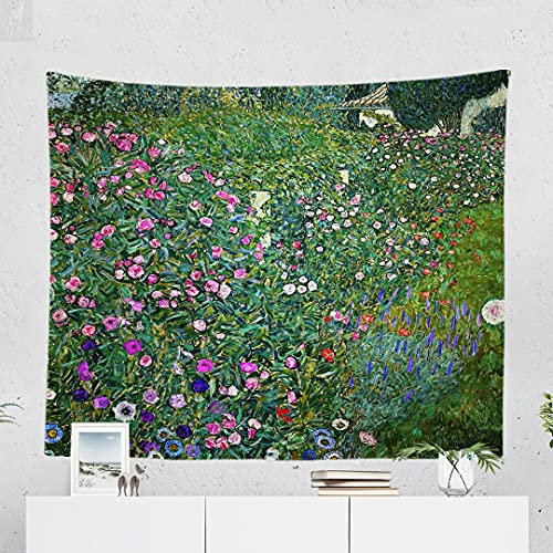 Gustav Klimt Ölgemälde Tapisserie Wandbehang Böhmische Strandmatte Polyester Decke Yogamatte Home Schlafzimmer Kunst Teppich Dekoration (B) 230×(H) 180CM F