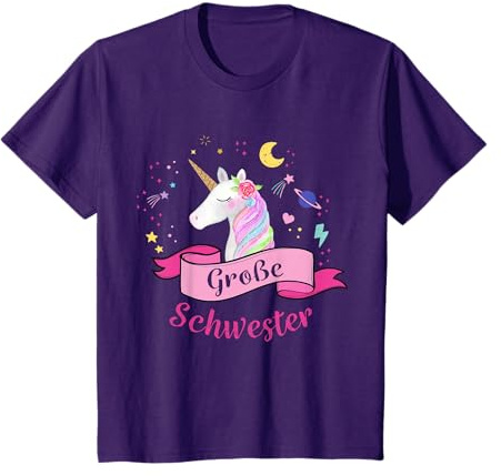 Kinder Große Schwester Einhorn Geschenk Idee Geschwiste T-Shirt