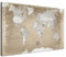 LANA KK Stilvolle Pinnwand Weltkarte - Natur - Deutsch in 200 x 130 cm, stabile Rückwand zum Pinnen inkl. Starterkit - Leinwand-Kunstdruck Wandbild Landkarte XXL