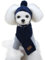 Pet Beanie Mütze Kragen Schal Set Gestrickte Warme Winterkleidung für Hund und Katze (M, Marineblau)
