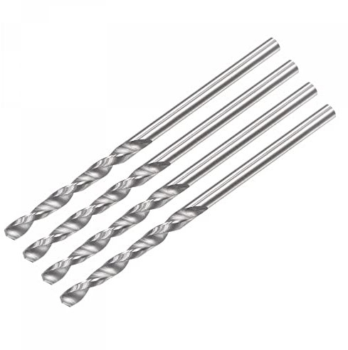 sourcing map Solid Carbide Drill Bits, 2mm C2/K20 Tungsten Carbide Jobber Drill Bits Straight Shank Drilling Tool for Stainless Steel Aluminum Iron Metal Plastic 4pcs