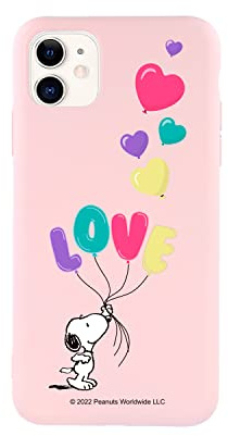 Snoopy Offizielle Schutzhülle für iPhone 11 von Snoopy, Love Ultra Soft zum Schutz Ihres Handys, aus flüssigem Silikon, offizielles Lizenzprodukt