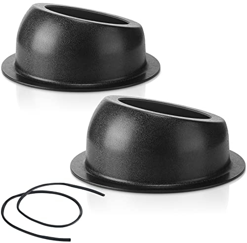 Amylove Universal Angled Speaker Enclosures Pods, Black, Hole Cut | Surface Mount, with Rubber Strip, 6.5 Inch Speakers or Smaller Custom Mount Door Kick Panel Rear Deck
