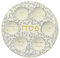 Rite Lite Plato clásico blanco y azul con detalles dorados – Elegante y moderno plato de seder de pesaj receta hebrea e inglesa de la Hagadá tradicional judía de fiesta, decoración de platos de