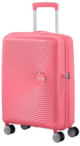 American Tourister Soundbox - Handgepäck Koffer 55 x 40 x 20/23 cm - Hartschalen Kabinentrolley für die meisten Airlines inkl. EasyJet - Erweiterbar, 4 Rollen & TSA-Schloss - 35.5/41 L - Rosa