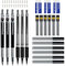 AUAUY 6 Stück Druckbleistifte Set, Automatische Metall Mechanische Stifte mit 12 Dosen Bleistiftminen und 3 Radiergummis, Büro Zubehör für Schule Schreiben, Zeichnen, Skizzieren (0,5+0,7+0,9+2mm)