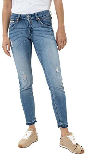 Herrlicher Touch Cropped Jeans AUS Bio-Baumwolle (as3, Numeric, Numeric_25, Regular, Regular, Faded Blue Destroy)