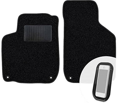moto-MOLTICO Vorne Fußmatten Auto Velours Autoteppiche Schwarz Automatten Set 2-teilig passend für VW Bora Golf IV 1997-2005