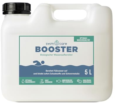 swimcare Booster - 5 Liter - Biologischer Wasseraufbereiter für den Schwimmteich und Naturpool - Optimale Wasserqualität - Abbau von Chlor und Schwermetallen - Bindet Metallionen