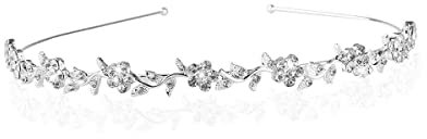 IERCZA 1 pcs Hochzeit Tiara,Braut Tiara mit verziert Perle Hochzeit Stirnband Stirnband,Ideal für Hochzeit/Proms/Parteien, Silber Hochzeit Kopfschmuck für Braut Handgemachte Braut Stirnband mit Strass