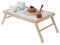 Tavolino da Letto Pieghevole, Vassoio da Poltrona, Colazione, Pieghevole in Legno Faggio, Gambe Ripiegabili, 33x50x21.5hcm