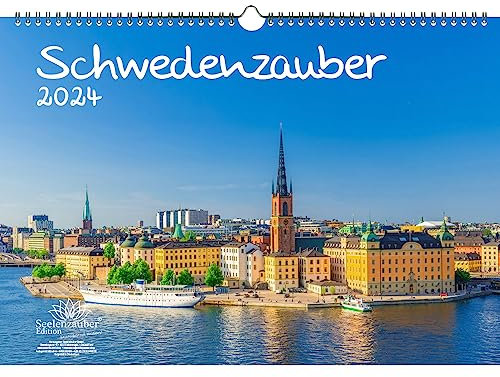 Reisezauber Schweden DIN A3 Kalender für 2024 Stockholm Reise Land - Geschenkset Inhalt: 1x Kalender, 1x Weihnachts- Reise 1x Grußkarte (insgesamt 3 Teile)