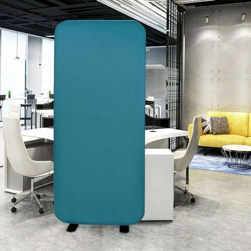 DECOLAB Stehender Raumteiler für den Innenbereich, Sichtschutz für Studio, Wohnzimmer, Schlafzimmer, Heimbüros, Werkstätten, Schallabsorptionsplatte, 73,7 x 165,1 cm, Saphir