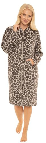 Suzy & Me Vestaglia da donna con cappuccio in micropile con cerniera intera, Floreale, 8-10