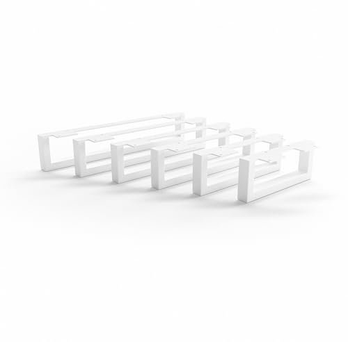 HEVVA 10 cm hohe Möbelfüße 20/25/30/35/40/45/50 cm | Graz | Möbelbeine, Schrankfüße, Sockelfuß für Schrank, Couch, Sofa, Bett oder Sideboard | (20 cm, 2er Set - Weiß)