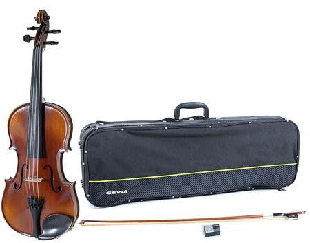 GEWA Violingarnitur Allegro VL 1 Linkshänder – 4/4 spielfertig, massiver europäischer Ahorn und europäische Fichte, handlackiert, Massaranduba Bogen, Larsen Aurora Saiten, Violinkoffer