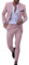 Oanviso Abito Completo Uomo Rosa XS, 2 Pezzi, Monopetto e Pantaloni, Manica Lunghe, Tinta Unita, Casual Business, Versatile, alla Moda