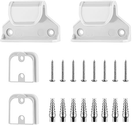 Retractable Baby Gate Replacement Parts Kit, Pet Gate Full Set Wall Mounting Hardware with Brackets Anchors and Screws(White)