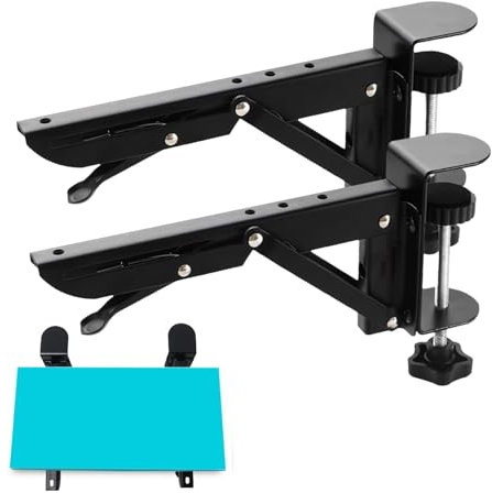 Pzuryhg Desk Extender, Keyboard Tray, Desk Clamp, Desk Extension, No-Punch Computer Keyboard Tray Clamp, Foldable Computer Desks Keyboard Tray Under Desk For Home offices Study Room Sewing Room School