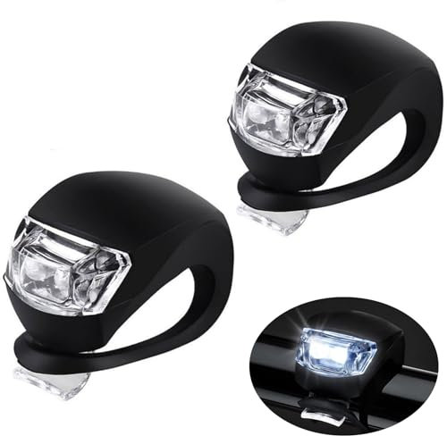 JIEYUCHU Kinderwagen licht Silikon 2 Stück, Mehrzweck LED Kinderwagen Licht, wasserdichte (2 Schwarz)