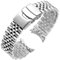 Juntan Edelstahl Uhrenarmband 18mm Gebogene Enden Verjüngt Metall Uhrenarmbänder für Herren und Damen Flexible Uhr Armband Ersatz Bereitstellung Doppel Flip Lock Schnalle Silber