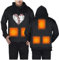 2025 Sale Beheizbare Hoodie Damen, Beheizbare Pullover für Herren Damen USB Elektrisch Beheizbarer Hoodie mit 5 Heizzonen Beheizbare Sweatshirt mit Kapuze Winter Warme Hoody Oberteile Kordelzug Tasche