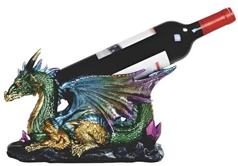 ICE ARMOR Weinregal, Flaschenhalter, Motiv: grüner Drache, 27,9 cm, Esszimmerfigur, Statue, Skulptur, Ornament, Dekoration, Heim-/Raumdekor-Ideen