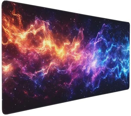 Tapis de Souris 80x40 cm Grand Tapis Souris XXL, Couleur Tapis de Souris Bureau Gamer, à Bords Cousus, Base en Caoutchouc Antidérapante, sous Main pour Clavier et Souris, Decoration Maison E-115