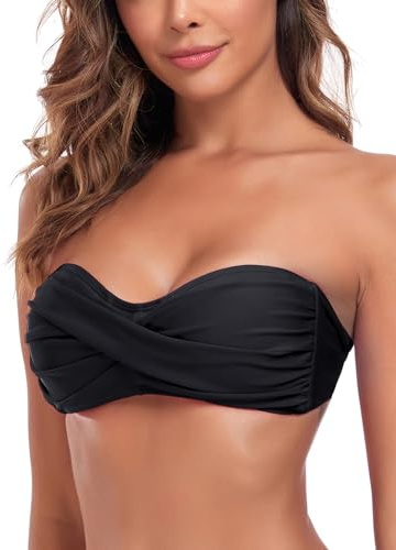 Ocean Blues Women's Strapless Swimsuits for Women Bandeau Bikini Top