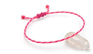 Papacho Creations Bracelet Rose Fluo Fuchsia et Bonbon Tressé avec du Fil Ciré. Fait Main en France. Cordon Fin 2mm. Ajustable, Unisexe et Résistant à l'Eau. Réf.#Tr40