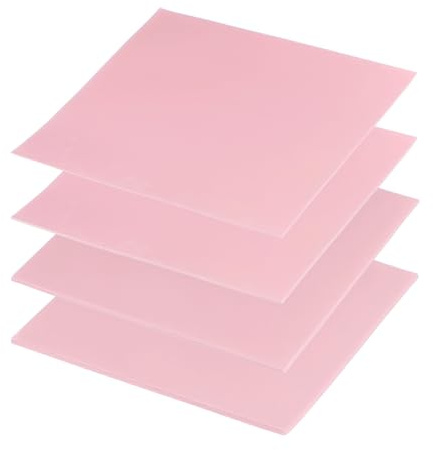 PATIKIL Pads Thermiques 100x100mm, 0.5mm+1mm+1.5mm+2mm, 4 Pack Pads Thermiques en Silicone pour Froid CPU GPU IC PCIe M.2 2280 SSD NVMe Dissipateur Thermique, Rose