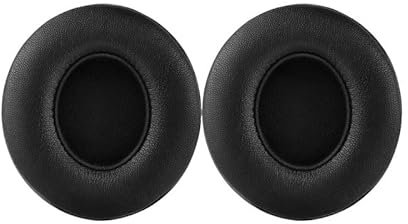 Replacements Earpads Cushions for Beats Solo 2 & Solo 3 Wireless On-Ear Headphones, Dirt Resistant Memory Foam Noise Isolation Earpads, Ear Pads with Soft Protein Leather, Added Thickness, 65mm Black