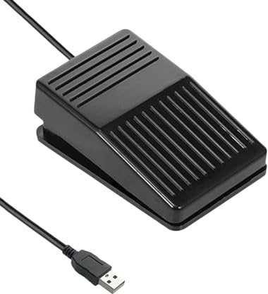 LeeQinersw -Fußsteuerungs-Actionpedal, Push-to-Talk-Fußpedal, professionell, für, Leichter Plug-and-Play-Fußschalter, Schwarz Silent
